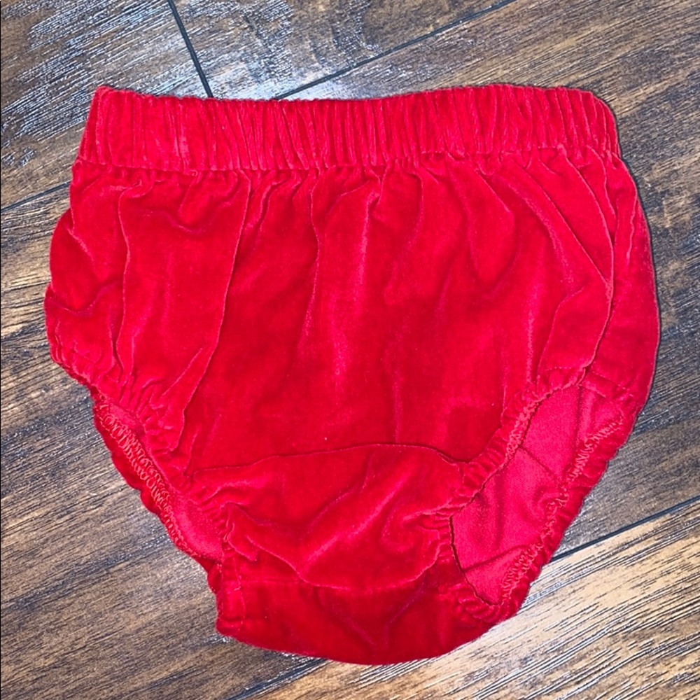 Izod red & black velvet formal dress with bloomers - Picture 2 of 8